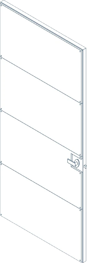 linear drawing of the door panel